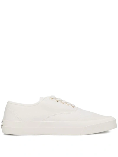 Maison Kitsuné Maison Kitsune White Canvas Laced Sneakers