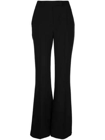 Gabriela Hearst Ennio Wool And Silk-blend Flared Pants In Black