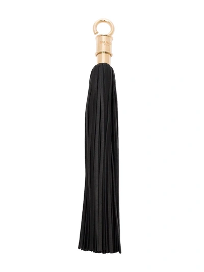 Balmain La Clef Tassel-detail Leather Keyring In Schwarz