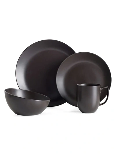 Nambe Orbit Dinnerware 4 Piece Place Setting In Black