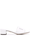 Dolce & Gabbana Dg Cutout Leather Slide Sandals In White