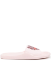 Kenzo Tiger Head-print Slides In Rosa
