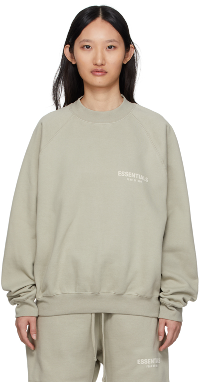 Essentials Appliquéd Cotton-blend Jersey Half-zip Sweatshirt In Wheat