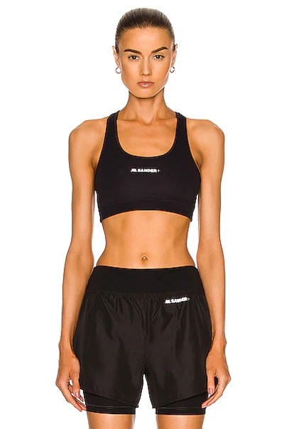 Jil Sander Logo-print Training Sports Bra In Black
