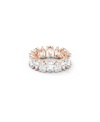 Swarovski Vittore Pear Cut Rose Gold Tone Plated Ring In Rose Gold