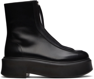The Row Black Zipped I Ankle Boots