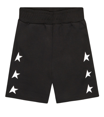Golden Goose Kids' Printed Cotton-blend Jersey Shorts In Black