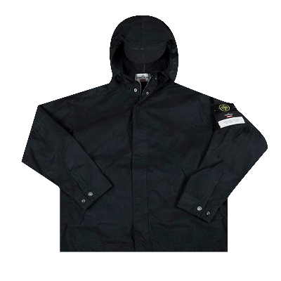 Pre-owned Supreme Kids'  X Stone Island Riot Mask Camo Jacket 'black Camo'
