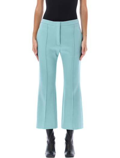 Jil Sander Cropped Mid-rise Trousers With Slit Pockets In Blue