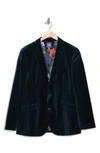 SAVILE ROW CO SAVILE ROW CO DEEP SEA PEAK LAPEL VELVET BLAZER
