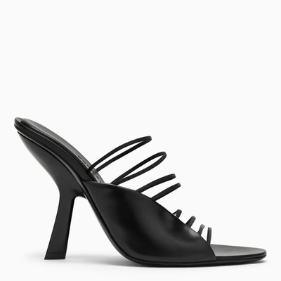 Ferragamo Altaire Leather And Satin Slingback Sandals In Black