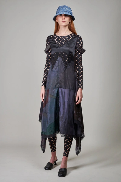 Marine Serre Regenerated Patchwork Midi Dress In Multi