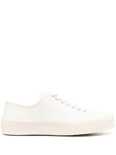 Jil Sander Lace-up Low-top Trainers In White
