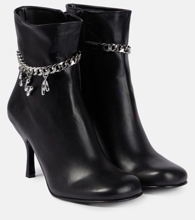 Jw Anderson 80mm Logo-embellished Leather Boots In Black