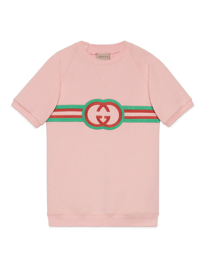Gucci Interlocking G Cotton Dress In Pink