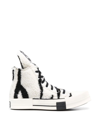 Rick Owens Drkshdw Black & White Converse Edition Turbodrk Sneakers In Multi