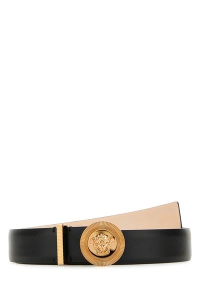 Versace Women Black Leather Belt