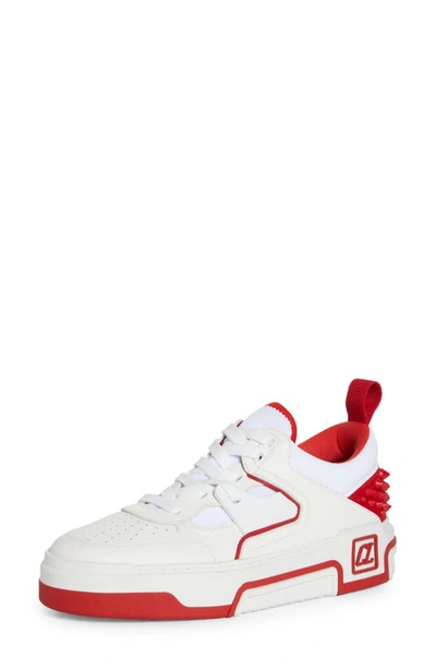 Christian Louboutin Astroloubi Stud-embellished Leather And Mesh Sneakers In White