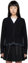 SACAI BLACK PANELED CARDIGAN