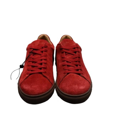 Selected Men's David Suede Trainer In Barbados Cherry In Multi