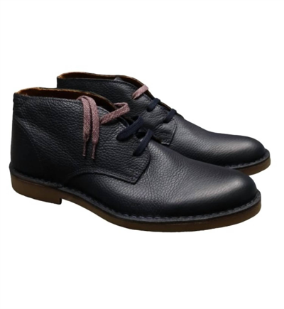 Selected Men's Royce Desert Leather Boot In Dark Navy In Blue