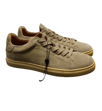 Selected Men's David Suede Trainer In Oyster Grey In Multi