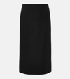 The Row Parma Stretch Virgin Wool Midi Skirt In Black