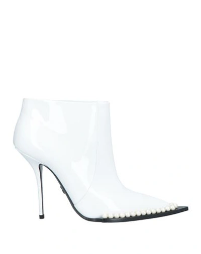 Dolce & Gabbana White Pearl Leather Pumps Heels Boots Shoes