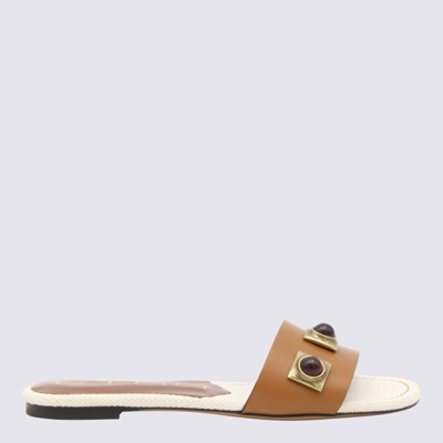 Etro Crown Me Slipper In Brown Leather