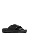 JIL SANDER JIL SANDER WOMAN SANDALS BLACK SIZE 6 LEATHER