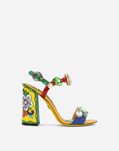 Dolce & Gabbana Patent Leather Sandals In Multicolor