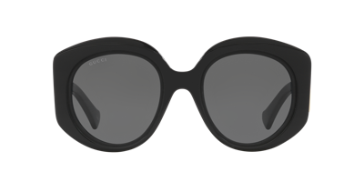 Gucci Womens Black Gc002055 Gg1308s Round-frame Acetate Sunglasses In 001 Black Black Grey