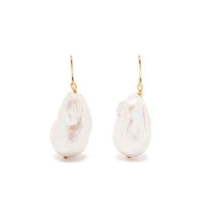 Jil Sander Pearl-detail Drop Earrings In Beige