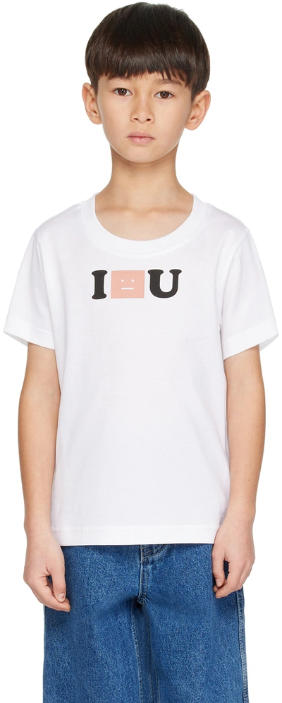 Acne Studios Face Logo Cotton Jersey T-shirt In Optic White