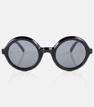 Moncler Orbit Acetate Round Sunglasses In Black