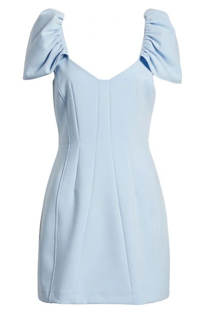 French Connection Whisper Flutter Sleeve Minidress In Blue