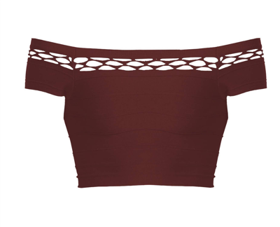 Phat Buddha Women The El Cut Out Crop Top In Burgundy In White