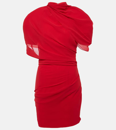 Jacquemus La Robe Castagna Ruffled Pleated Crepe Mini Dress In Red