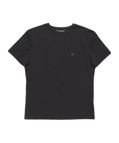 Acne Studios Crew Neck Unisex Straight Hem T-shirt In 900 Black
