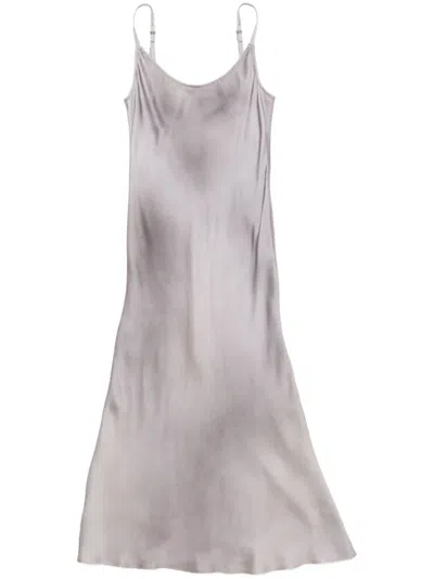Acne Studios Faded-effect Midi Dress In Bq9 Multi Grey
