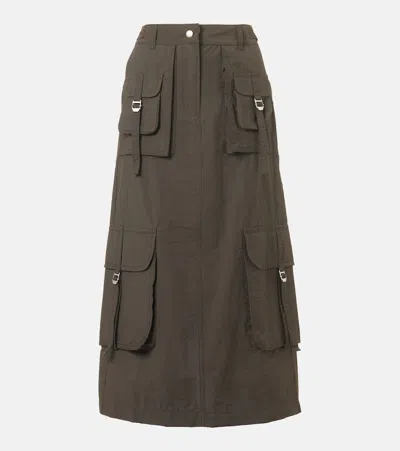 Acne Studios Cotton-blend Midi Cargo Skirt In Black