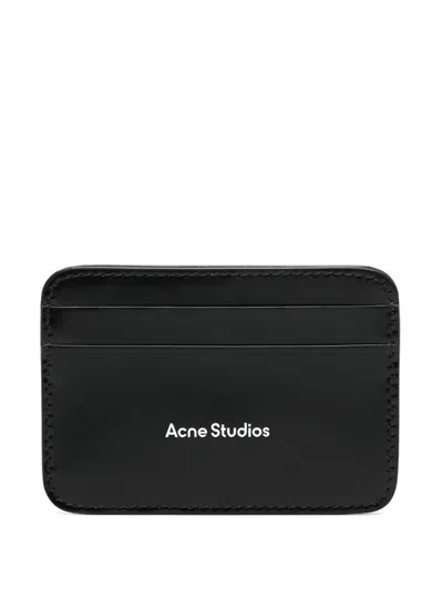 Acne Studios Aroundy Leather Card Holder In Black