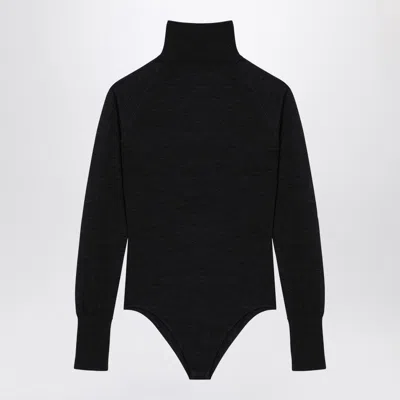 Alaïa Alaia Ebene Black Wool Second Skin Bodysuit Women