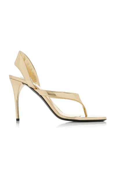 Alaïa Womens Azzedine Alaia Tong 90 Slingback-strap Metallic-leather Heeled Sandals In Gold