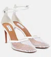Alaïa Fishnet Patent Ankle-strap Pumps In White