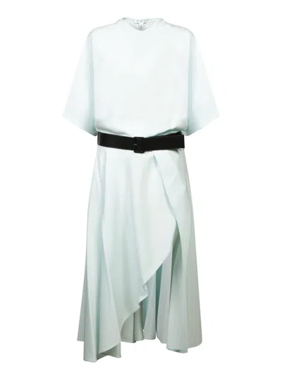Alaïa Mint Belted Midi Dress In Blue