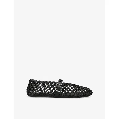 Alaïa Womens Azzedine Alaia Vienne Leather Mary Jane Ballet Flats In Black