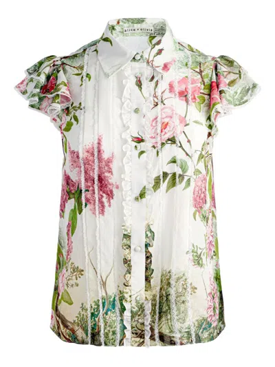 ALICE AND OLIVIA ALICE + OLIVIA MINDA SILK BLOUSE