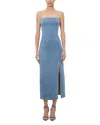 Alice And Olivia Nakisha Midi Dress In Aubrey Denim