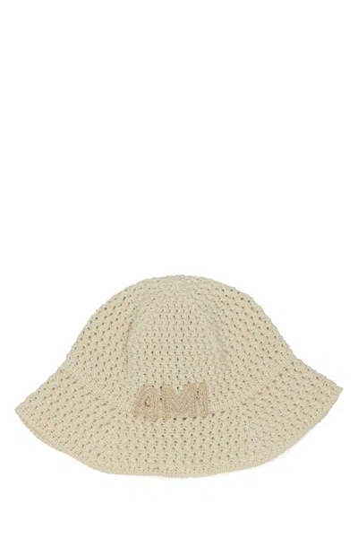 Ami Alexandre Mattiussi Ami Men Ivory Crochet Bucket Hat